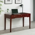 thumbnail image 2 of eHemco Solid Wood Library/Home office Writing Desk with 3 Drawers, Cherry, 2 of 6