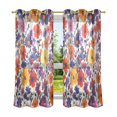 thumbnail image 6 of Yayeee Window Curtains Light Filtering 63"x52" Grommet Panel Pair Home Living Room Decor, Colorful Flowers Pattern, 6 of 7