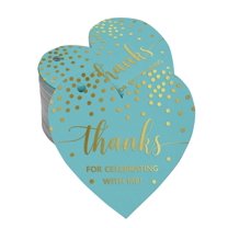 Inkdotpot Pack Of 50 Real Gold Foil Paper Tags Thanks For Celebrating With Me Birthday Favor Hang Tags