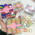 thumbnail image 3 of Élastiques à Cheveux pour Enfants - 100 Pcs Bandes Extensibles pour Queue de Cheval pour Filles, 3 of 10