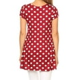 thumbnail image 3 of Women's Casual Polka Dot Short Sleeve Round Neck Tunic Tops with Side Pockets, 3 of 6