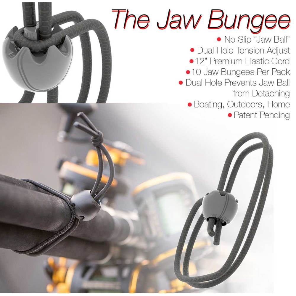 Whitecap Industries JB-100716B Jaw Bungee Black Premium Shock Cord W/1" Ball (10/Bag)