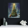thumbnail image 4 of JEUXUS  Tree Canvas Print Snowy Forest Pine Trees Wall Art Paintings for Wall Rabbit Squirrel Festive Holiday Home Decor, 4 of 4