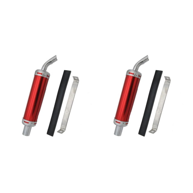 Riwesomey Silenciador de escape universal para motocicleta de 2 ciclos Eficiente y duradero Rojo Rojo 2piezas