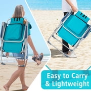 Folding Backpack Beach Chair, High Back Beach Chairs for Adults,Lightweight Portable Camping Chair,Backpack Beach Chair
