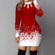 thumbnail image 2 of Vestido HUOGUO navideño con estampado de nieve maxi casual para mujer, 2 of 5