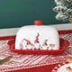 thumbnail image 4 of Mantequillera con tapa, estilo navideño. Recipiente de cerámica para mantequilla., 4 of 8