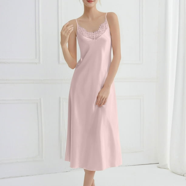 Camisolas largas para mujer, ropa de casa, camisola informal, cuello en V, camisón largo, pijamas para mujer
