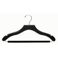 thumbnail image 2 of International Hanger, Black Wavy Wood Suit Hanger w/Non-Slip Bar, 100 Pack, 2 of 3