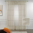 thumbnail image 2 of 3S Brother's Beige Lace Sheers Extra Long Floral Style Curtains Set of 2 Panels Rod Pocket & Back Tab Home Décor Window Custom Made Drapes 10-30 Ft. Long -Made in Turkey Each Panel (52"W x 180"L), 2 of 6