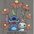 thumbnail image 2 of Junior's Lilo & Stitch Floral Scrump and Stitch Sweatshirt Gray Heather Medium, 2 of 4