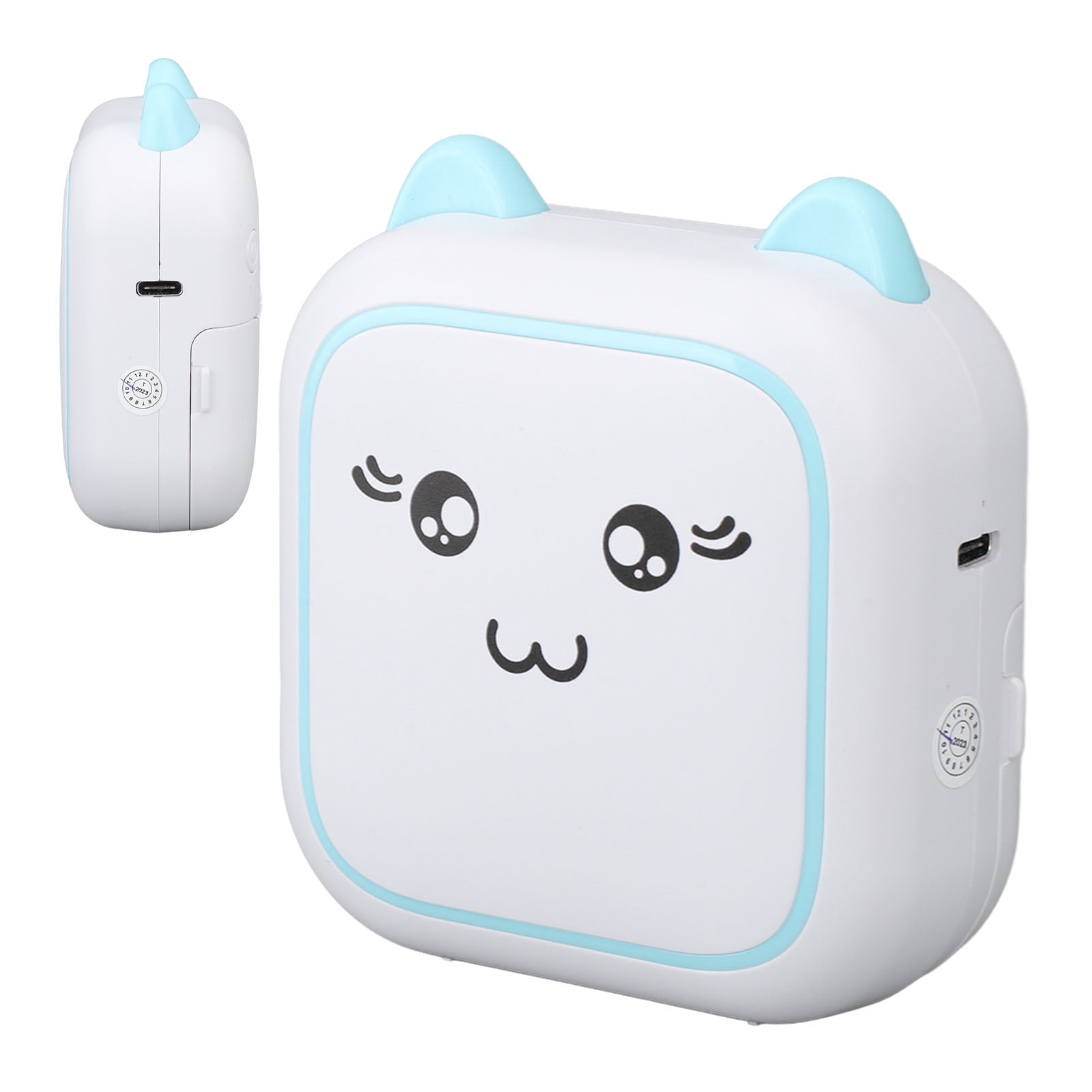 Riousery Bluetooth Mini Pocket Printer Portable Thermal Inkless Printer with Printing Paper Rolls for Notes Journal Memo Photo Study Blue 3.3x3.7x1.7 inches / 85x93x42 mm