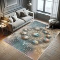 thumbnail image 5 of Ambesonne Space Boho Decorative Rug Carpet, Starry Planets Mandala, 4' X 5' 5", Seafoam Grey Multicolor, 5 of 5