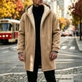 thumbnail image 6 of KICILVS Fleece Lined Jacket Men Zip Up Long Hooded Coat with Pockets for Outdoor Casual Soft Cozy Thick Warm Winter Outerwear, 6 of 6
