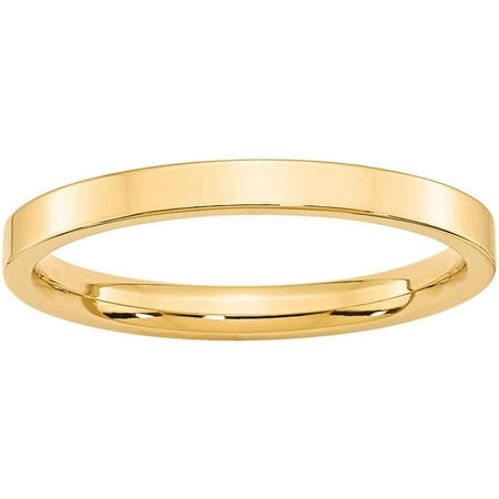 Primal Gold 14 Karat Yellow Gold 2.5mm Standard Flat Comfort Fit Band Size 4