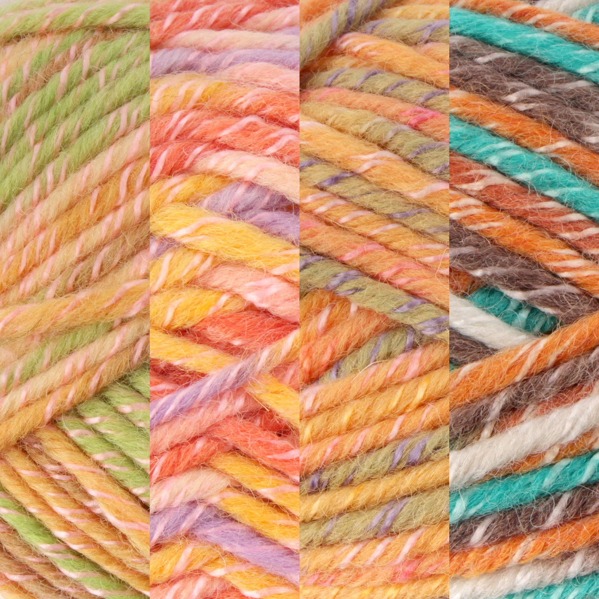 JubileeYarn Chunky Melody Yarn - 100g/Skein Bulky Wool Blend - Shades of Orange - 4 Skeins