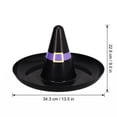 thumbnail image 5 of Halloween Party Decor, Black Witch Hat Halloween Candy Sculpted Piece, Halloween Witch Decor 14X9 in Serving Platter Tray, Halloween Witch Hat Black Candy Sculpted Piece for Table, 5 of 8