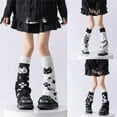 thumbnail image 3 of Fashion Double Sided Wear Cats Print Long Tube Leg Warmers for Women Punk Knitted Boot Covers Footless Socks Streetwear, 3 of 21