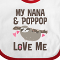 thumbnail image 4 of Inktastic Nana and Poppop Love Me Girls Baby Bib, 4 of 4