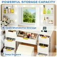 thumbnail image 4 of Zimtown Lighted Makeup Vanity Desk with Mirror and Charging Station, Vanity Table with 7 Drawers & 4 Storage Shelves for Dressing Room Bedroom, White, 4 of 9
