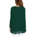 thumbnail image 6 of JWD Women's Tops Long Sleeve Lace Trim O-Neck A Line Tunic Blouse Dark Green-Medium, 6 of 6