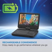 GPX 10.1 Bluetooth Portable DVD Player with Wireless Headphones, PDB1077B, Black