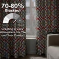 thumbnail image 5 of DriftAway Alexander Blackout Curtains for Living Room Linen Blend Pattern Match Thermal Insulated Room Darkening Geo Moroccan Mid Century Back Tab Bedroom Drapes 2 Panels 52 x 96 Inch Linen Red, 5 of 8