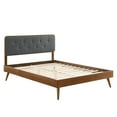 thumbnail image 4 of Modway Bridgette Queen Wood Platform Bed with Splayed Legs in Walnut/Charcoal, 4 of 11