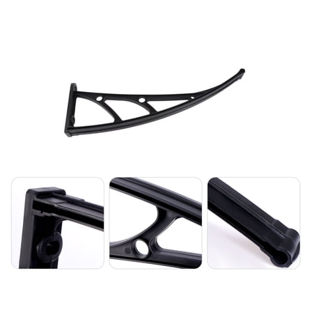FRCOLOR 3 Pcs Door Canopy Support Bracket Steel Black for Outdoor Balcony