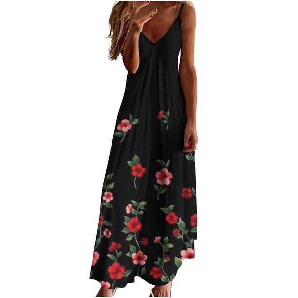 Vestido largo de playa ajustado con estampado de rayas sin mangas con cuello en V y cintura media a la moda para mujer Pompotops ghjkhdj9235
