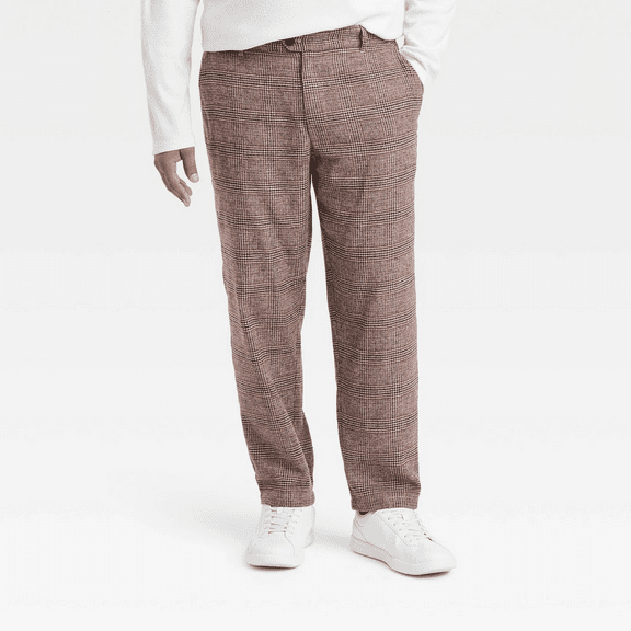 Houston White Adult Relaxed Plaid Trousers - (Brown, XLarge