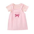 thumbnail image 2 of Hienoo Baby Girls Outfits Short Sleeve Ribbed Romper Jumper Dress Set, Sizes 0-24 Months, 2 of 8