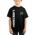 thumbnail image 1 of T-Shirt Noir pour Enfants Minecraft Logo Creeper, 1 of 2