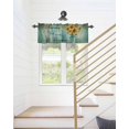 thumbnail image 6 of Window Valance Rod Pocket Short Curtain Panel Yellow Sunflower Vase Retro Teal Valances for Kitchen Windows,Watercolor Flowers Live Quotes Curtain Valance Drapes for Bedroom Bathroom 54x18in, 6 of 8