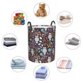 thumbnail image 4 of Balery Forest Cute Owl Cesta de ropa redonda con asas, impermeable, independiente, para ropa, juguetes, dormitorio y familia-Medium, 4 of 6