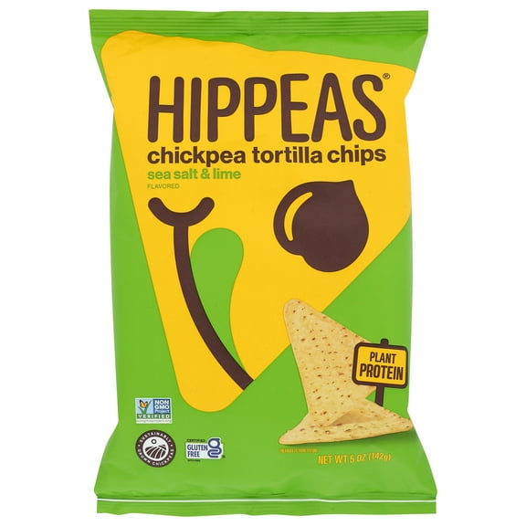 (Pack of 12), Hippeas Sea Salt & Lime Chickpea Tortilla Chips, 5 oz