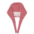 thumbnail image 3 of Kdxio Red Checkboard Pattern Turban Hat for Women Men Comfortable Adjustable Cleaning Working Cap with Sweatband, 3 of 8