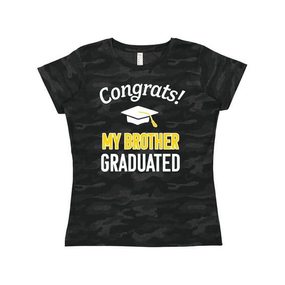 Inktastic Congrats My Brother Graduated with cap Women's T-Shirt