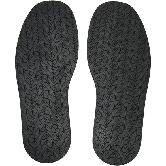 1 Pair 12.7in Long Shoe Soles Repair, 4.9in Wide Anti Slip Noise Reduction Shoe Rubber Sole for Repair Replacement (Black)