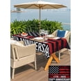 thumbnail image 5 of Outdoor Tablecloth with Umbrella Hole for Patio/Picnic/Party/Camping, Year American Anniversary Flag Waterproof Table Cloth Rectangle Table Cover Washable, USA Black Red (60"x 84"), 5 of 9