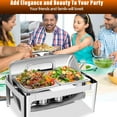 thumbnail image 6 of EVGTTI 2 Pack 9QT Roll Top Chafing Dish Buffet Set, Stainless Steel Food Warmer, High Grade Chafing Dish with Visible Lid, Fuel Holder for Wedding, Party, Banquet, 6 of 6