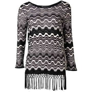 INC International Concepts Womens Fringed Knit Sweater