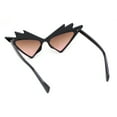thumbnail image 4 of Sparkling Show Girl Silver Foil Bling Glitz Triangle Cat Eye Plastic Sunglasses Black - Brown Pink, 4 of 4