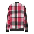 thumbnail image 6 of GEWSEY Flannel Jacket Women Stand Collar Long Sleeve Zip up Plaid Shackets Casual Warm Bomber Jackets Coats Fall Outfits (Hot Pink, M), 6 of 6