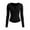 Black Tops, variant on Htigea Women's Long Sleeve Henley T Shirts Button Ribbed Knit Slim Fit Casual Basic Tops Blouse Black L