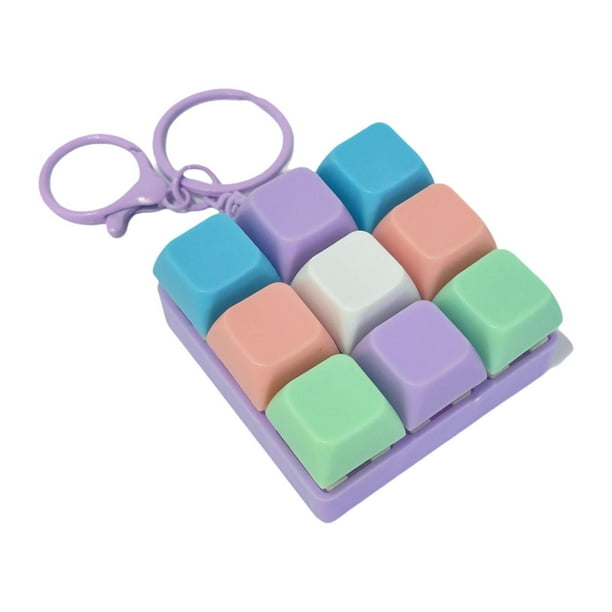 Llavero con teclado antiestrés de 9 teclas, accesorio novedoso para fiestas, botón mecánico antiestrés Estilo A