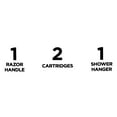 thumbnail image 4 of Equate Women's 5-Blade Razor with Handle/2 Cartridges/Shower Hanger, Blue and Green, 4 of 9