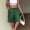 Green, variant on BUIGTTKLOP Women Cotton Linen Shorts Cotton Knee Length High Waisted Casual Shorts Summer Beach Shorts with Pockets