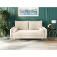 thumbnail image 1 of Koby Home's Collection Aspen Transitional Loveseat, Upholstered in Performance Velvet with Round Arms, Cushion Back, and Metal Legs, 2-Seater for Small Space, Sand Beige Color, 1 of 4