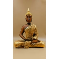 Elegant Golden Buddha Statue for Home Decor – Meditating Resin Idol for Living Room, Office, Yoga & Zen Corner